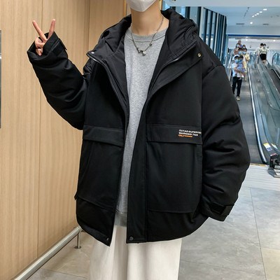 Geacă de iarnă căptușită pentru bărbați cu glugă