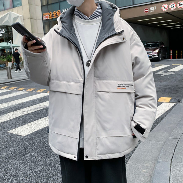 Geacă de iarnă căptușită pentru bărbați cu glugă