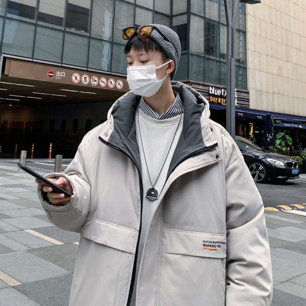 Geacă de iarnă căptușită pentru bărbați cu glugă