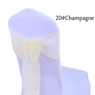 10 db-os csomag 50 áttetsző organza szék Szárnyak csokorcsomók nyakkendők Esküvői dekorációk Esküvői dekoráció Születésnapi buli Étkezési dekoráció