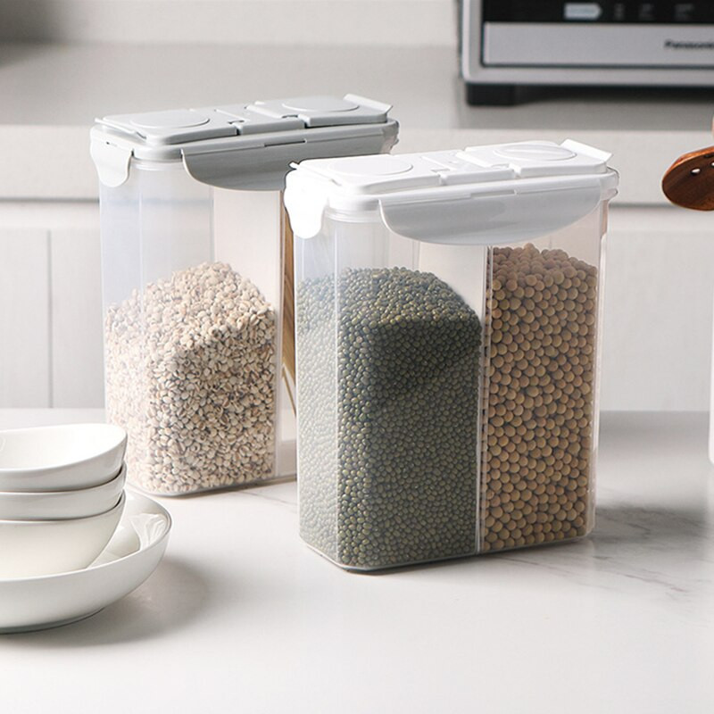 Buitinės maisto sandarios skardinės Plastikinės skaidrios grūdų laikymo dėžutė Maisto laikymo talpa Virtuvės reikmenys virtuvės organizatoriui