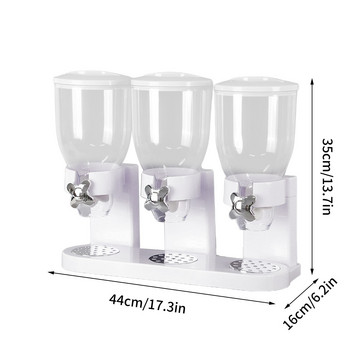 Троен дозатор за зърнени култури Контейнер с три кутии за зърнени зърна мюсли Три кутии Контейнер за съхранение на храна за бонбони
