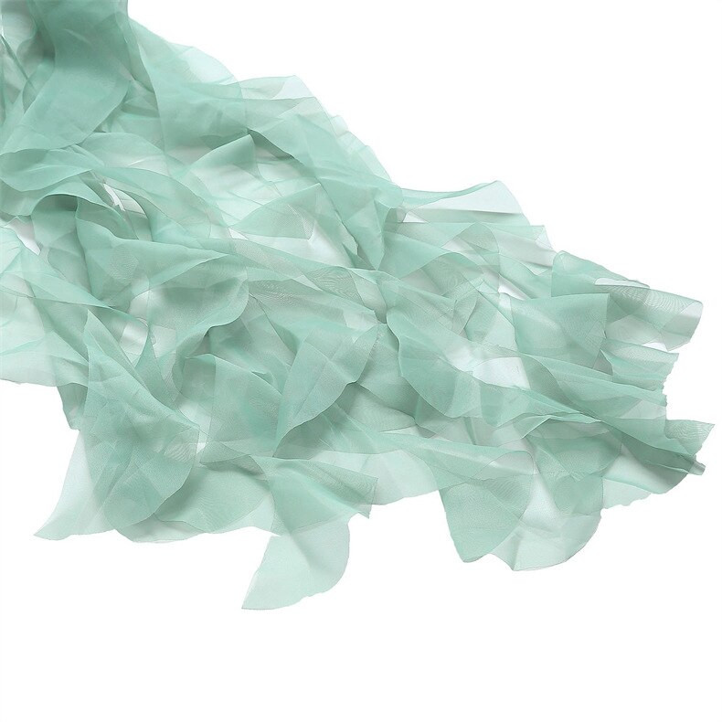 2 kom/lot Šifonska kapa za stolicu, prozirna navlaka za stolicu Chiavari, navlaka za stolicu od vrbe, navlake za stolicu s volanima, navlaka za stolicu za vanjsko vjenčanje