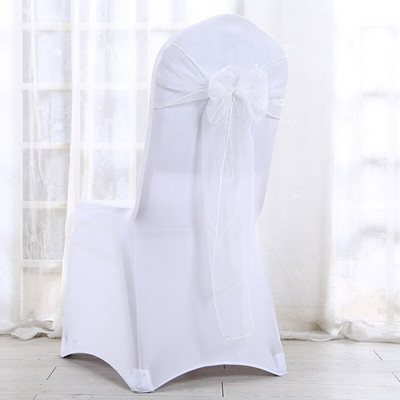 50db / szett Organza Minőségi Székszárnyak Esküvői Szék Csomóhuzat Dekorációs Székek Csípszíj Övkötők Esküvőre Bankok