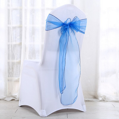 50db / szett Organza Minőségi Székszárnyak Esküvői Szék Csomóhuzat Dekorációs Székek Csípszíj Övkötők Esküvőre Bankok