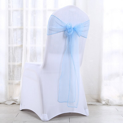 50db / szett Organza Minőségi Székszárnyak Esküvői Szék Csomóhuzat Dekorációs Székek Csípszíj Övkötők Esküvőre Bankok