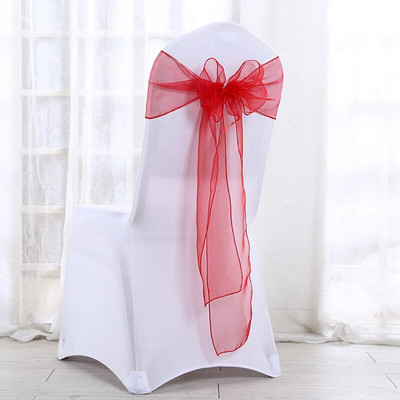 50db / szett Organza Minőségi Székszárnyak Esküvői Szék Csomóhuzat Dekorációs Székek Csípszíj Övkötők Esküvőre Bankok