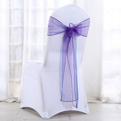 50db / szett Organza Minőségi Székszárnyak Esküvői Szék Csomóhuzat Dekorációs Székek Csípszíj Övkötők Esküvőre Bankok