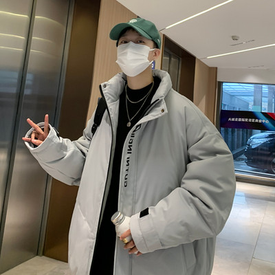 Sacou barbatesc model larg cu imprimeu si buzunar