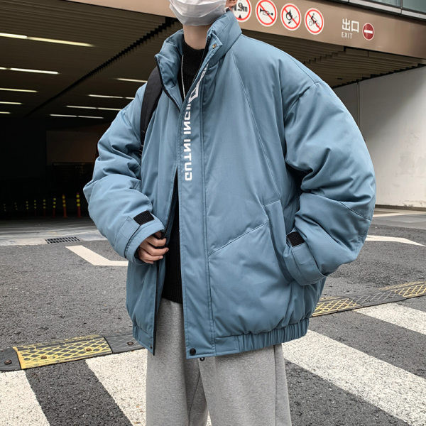 Sacou barbatesc model larg cu imprimeu si buzunar