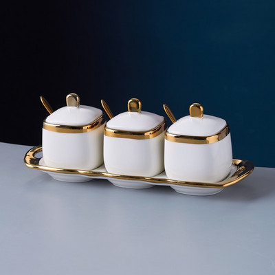 Kuhinjski pribor Nordijska keramika Posuda za šećer Solanka Spremnik staklenke za začine Setovi od 3 dijela Organizator Kuhinjski pribor