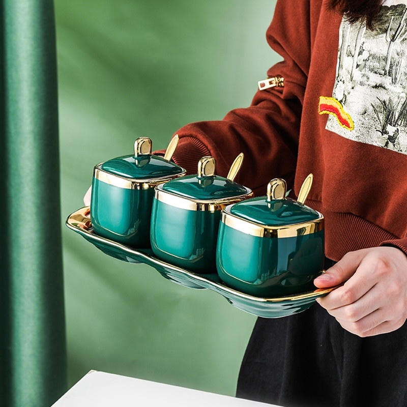 Kuhinjski pribor Nordijska keramika Posuda za šećer Solanka Spremnik staklenke za začine Setovi od 3 dijela Organizator Kuhinjski pribor