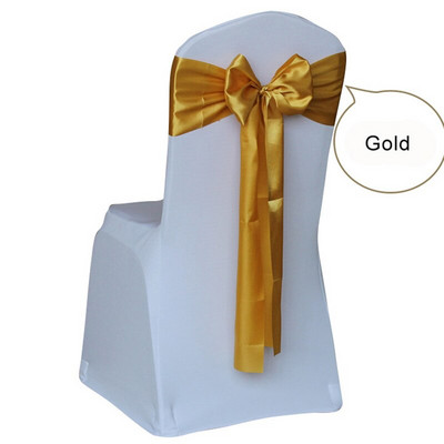 Nagyker 100db/tétel Esküvői szék huzat Sík csokornyakkendő szalag dekoráció Esküvői parti kellékek 14 szín választható