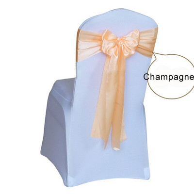 Nagyker 100db/tétel Esküvői szék huzat Sík csokornyakkendő szalag dekoráció Esküvői parti kellékek 14 szín választható