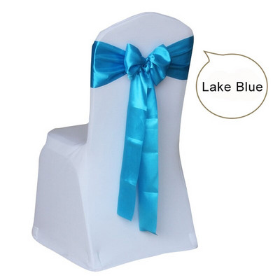 Nagyker 100db/tétel Esküvői szék huzat Sík csokornyakkendő szalag dekoráció Esküvői parti kellékek 14 szín választható