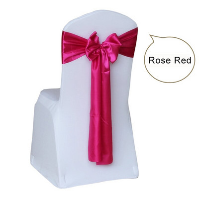 Nagyker 100db/tétel Esküvői szék huzat Sík csokornyakkendő szalag dekoráció Esküvői parti kellékek 14 szín választható
