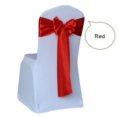 Nagyker 100db/tétel Esküvői szék huzat Sík csokornyakkendő szalag dekoráció Esküvői parti kellékek 14 szín választható