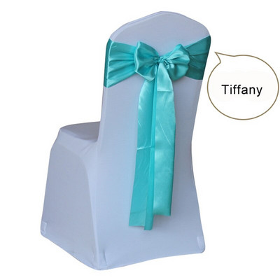 Nagyker 100db/tétel Esküvői szék huzat Sík csokornyakkendő szalag dekoráció Esküvői parti kellékek 14 szín választható