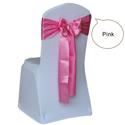 Nagyker 100db/tétel Esküvői szék huzat Sík csokornyakkendő szalag dekoráció Esküvői parti kellékek 14 szín választható