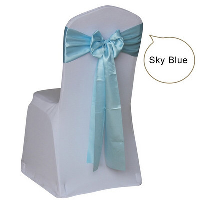 Nagyker 100db/tétel Esküvői szék huzat Sík csokornyakkendő szalag dekoráció Esküvői parti kellékek 14 szín választható