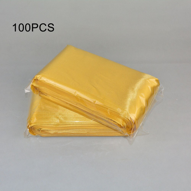 Nagyker 100db/tétel Esküvői szék huzat Sík csokornyakkendő szalag dekoráció Esküvői parti kellékek 14 szín választható