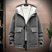 Geacă de iarnă pentru bărbați model nou cu glugă - trei culori
