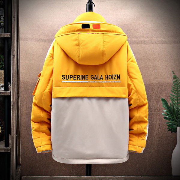 Ziemas vīriešu jaka ar kabatu un augstu apkakli