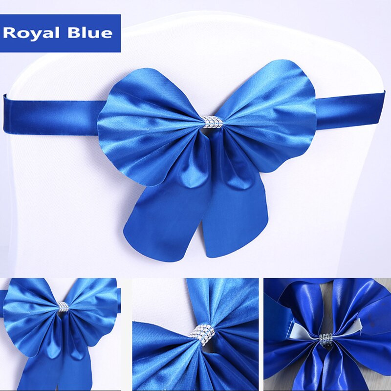 20db ingyenes nyakkendő Spandex szék masnis szárnyak kész esküvői elasztikus szék szalag nyakkendőpánt Party Hotel rendezvény dekoráció