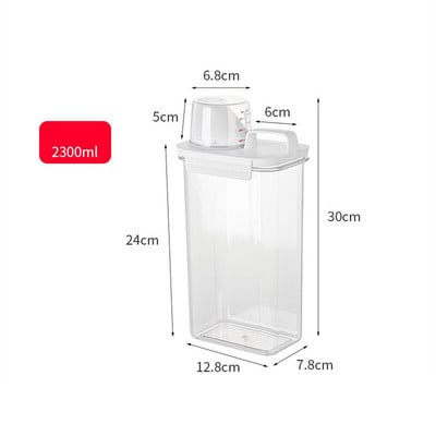 Užsandarintas permatomas maisto laikymo dėžutės bakas ryžių kibiras Konteineris Sausų prekių tvarkytuvas Grūdų dozatoriaus stiklainis biriems grūdams