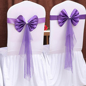 10 komada pojaseva za stolice Vjenčanje Naslon Cvjetni čvor Satenska vrpca Leptir Banketne stolice Navlaka s čvorom Pojas Visokokvalitetna mašna Remen Zabave