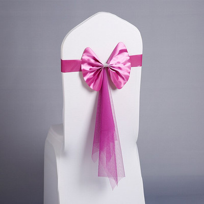 10 komada pojaseva za stolice Vjenčanje Naslon Cvjetni čvor Satenska vrpca Leptir Banketne stolice Navlaka s čvorom Pojas Visokokvalitetna mašna Remen Zabave