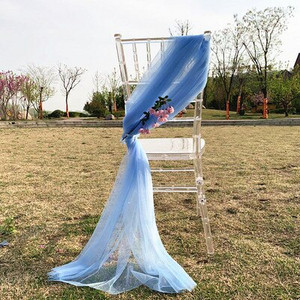 10 komada Country Wedding Deco Chair Knot Party Mesh Decoration Pozadinske potrepštine Gaza Partys Stražnja gaza Strop Valance Prijava