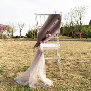 10 komada Country Wedding Deco Chair Knot Party Mesh Decoration Pozadinske potrepštine Gaza Partys Stražnja gaza Strop Valance Prijava