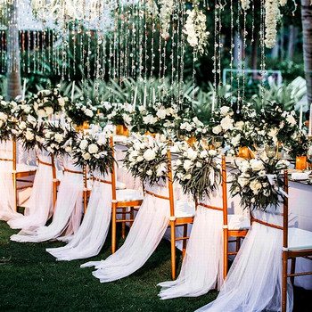 10 τμχ Καρέκλα Ντεκό Γάμου Χώρα Κόμπος Διακόσμηση για πάρτι Διχτυωτό Διακόσμηση Φόντο Γάζες Πάρτι Πίσω Γάζα Οροφής Βαλάντα Είσοδος