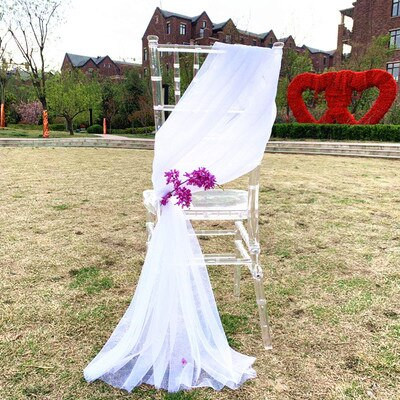 10 komada Country Wedding Deco Chair Knot Party Mesh Decoration Pozadinske potrepštine Gaza Partys Stražnja gaza Strop Valance Prijava