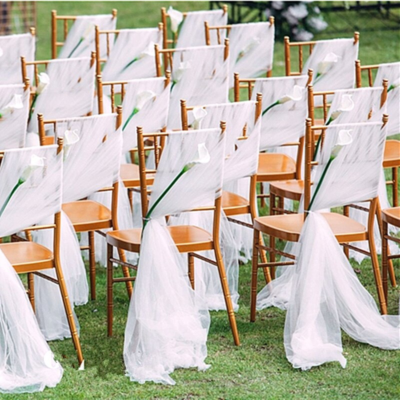 10 komada Country Wedding Deco Chair Knot Party Mesh Decoration Pozadinske potrepštine Gaza Partys Stražnja gaza Strop Valance Prijava