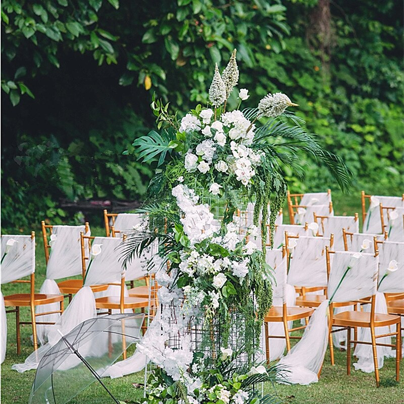 10 komada Country Wedding Deco Chair Knot Party Mesh Decoration Pozadinske potrepštine Gaza Partys Stražnja gaza Strop Valance Prijava