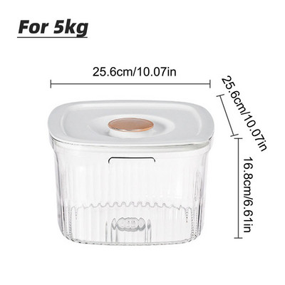 Въртящ се дозатор за зърнени храни Контейнери за съхранение на ориз Голям капацитет Кофа за ориз с 6 решетки Въртящ се дозатор за храна Водоустойчив и влажен