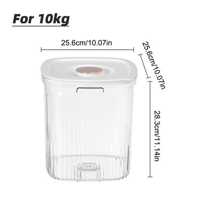 Въртящ се дозатор за зърнени храни Контейнери за съхранение на ориз Голям капацитет Кофа за ориз с 6 решетки Въртящ се дозатор за храна Водоустойчив и влажен