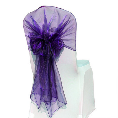 10 bucăți 65x275 cm organza pentru scaune funde pentru scaune funde din organza pură, furnituri, pentru petrecere de nuntă, eveniment pentru banchet de Crăciun