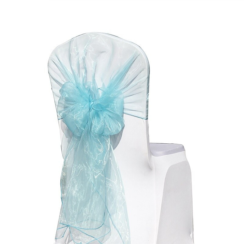 10 bucăți 65x275 cm organza pentru scaune funde pentru scaune funde pentru petrecere de nuntă, eveniment, pentru banchete de Crăciun, pereche de țesătură din organza transparentă