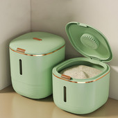 Херметически затворен контейнер за съхранение на храна с пресовъчен капак, запечатан с голям капацитет, устойчива на влага оризово брашно, кутия за съхранение на зърнени култури