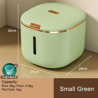 Херметически затворен контейнер за съхранение на храна с пресовъчен капак, запечатан с голям капацитет, устойчива на влага оризово брашно, кутия за съхранение на зърнени култури