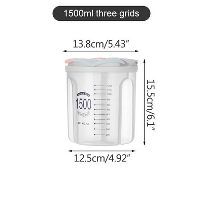 Virtuvės laikymo dėžutė Maisto saugykla Žemės riešutų pupelių grūdų dozatorius Sandėliavimo talpykla Drėgmei atspari sandari skardinė, skirta šaldytuvo tūriniam tvarkytuvui