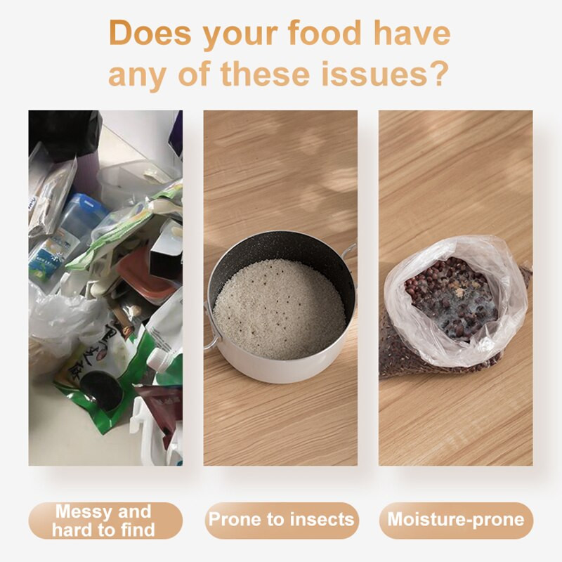 Virtuvės laikymo dėžutė Maisto saugykla Žemės riešutų pupelių grūdų dozatorius Sandėliavimo talpykla Drėgmei atspari sandari skardinė, skirta šaldytuvo tūriniam tvarkytuvui