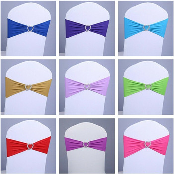 10/50PCS Φύλλα καρέκλας Spandex Stretch Κάλυμμα καρέκλας Band Sash Bow Διακόσμηση δεξιώσεων Διακοσμήσεις γάμου Χρώματα προσαρμοσμένα