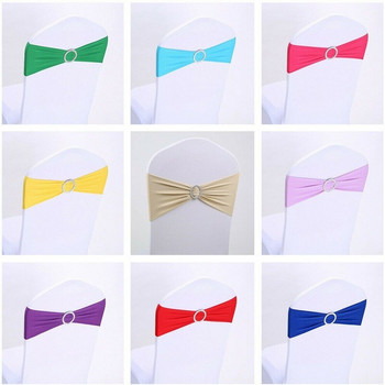 10/50PCS Φύλλα καρέκλας Spandex Stretch Κάλυμμα καρέκλας Band Sash Bow Διακόσμηση δεξιώσεων Διακοσμήσεις γάμου Χρώματα προσαρμοσμένα