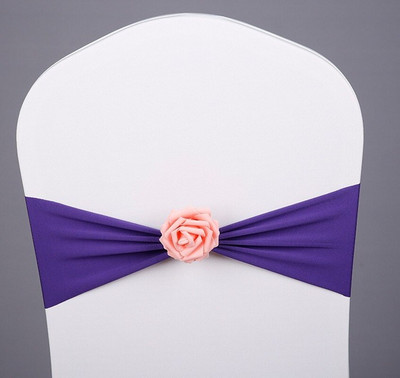 10/50 KOM. Pojas za stolice Spandex Rastezljiva navlaka za stolicu Traka za pojas Mašna Dekoracija banketa Ukrasi za vjenčanje Boje prilagođene