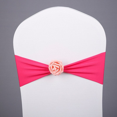 10/50 KOM. Pojas za stolice Spandex Rastezljiva navlaka za stolicu Traka za pojas Mašna Dekoracija banketa Ukrasi za vjenčanje Boje prilagođene