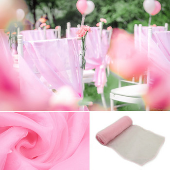 25 τμχ Organza Sheer Fabric Chair Sash Καρέκλα Γάμου Κόμπος Διακόσμηση Φιόγκος Ξενοδοχείο Πάρτι Συμβάντων Διακοσμητικό καρέκλα Κορδέλα